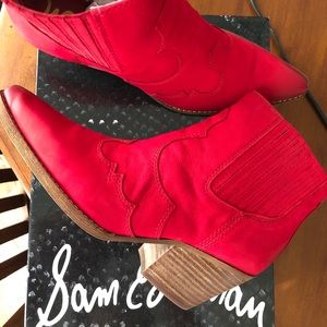 Brand New 6.5 red suede Sam Edelman Winona booties